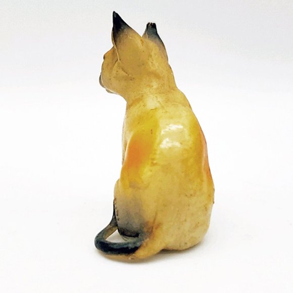 Mini Celluloid Plastic Siamese Cat/Kitten Figurine - Picture 3 of 6